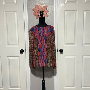 Blink London multi color/multi pattern long sleeve top - size medium